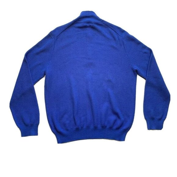 Polo Ralph Lauren Pima Cotton Sweater Pullover Waffle Knit 1/4 Zip Blue XL EUC - Picture 2 of 12
